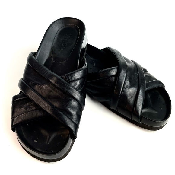 Vince Orson Black Criss Cross Slide Sandals - Picture 6 of 11